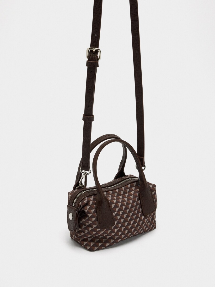 Bolso Bandolera Estampado De Nylon camel