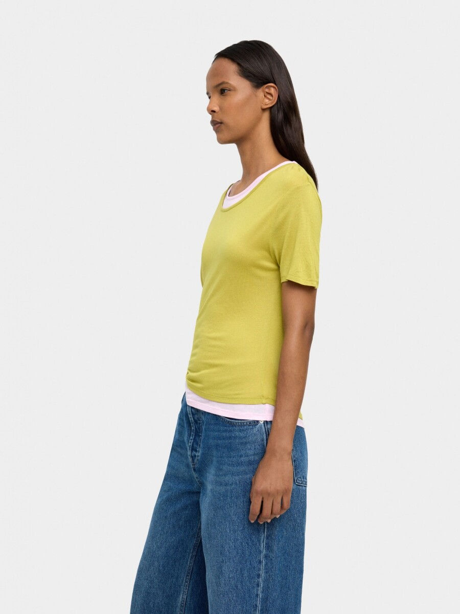 Camiseta Básica Bicolor verde