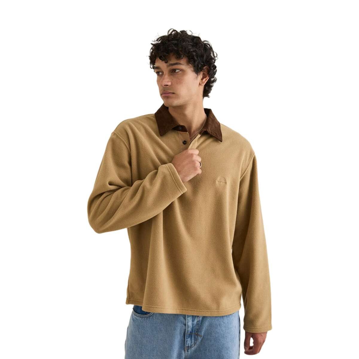 Buzo Rhythm Awake Polar Fleece Polo - Beige 