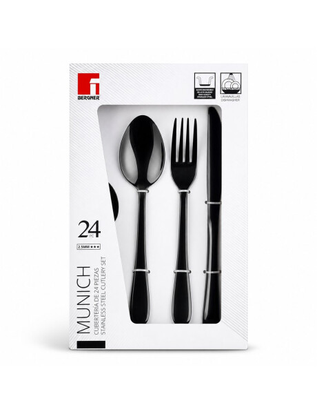 JUEGO DE CUBIERTOS 24 PZAS MUNICH NEGRO JUEGO DE CUBIERTOS 24 PZAS MUNICH NEGRO