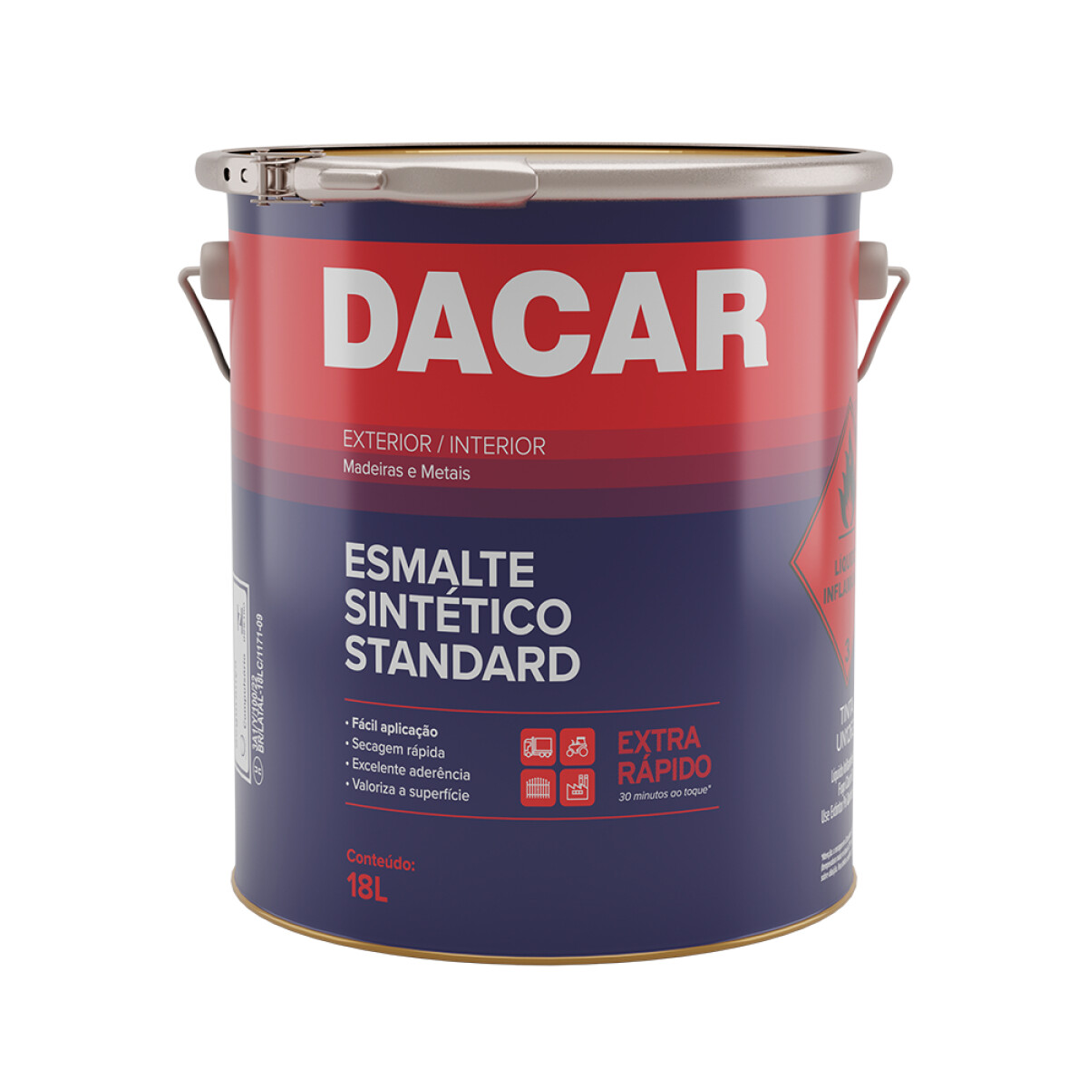 DACAR ESMALTE SINTETICO STANDARD BRILLANTE BLANCO 18 LITROS 