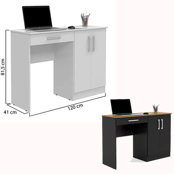 ESCRITORIO SSL -CH9057 -SPACE -2 Puertas + 1 Cajo -BL/Ng - 1 Sin color