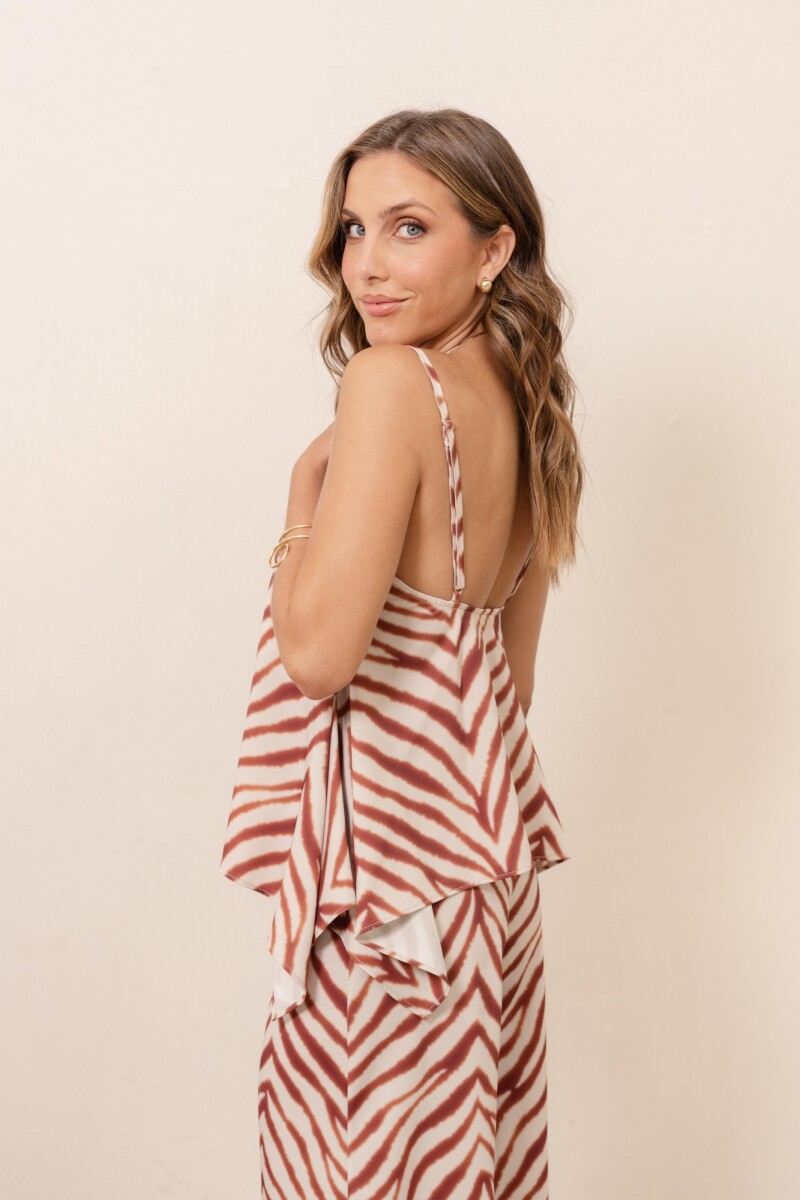 BLUSA AMELIE MAROON WILD ZEBRA BLUSA AMELIE MAROON WILD ZEBRA