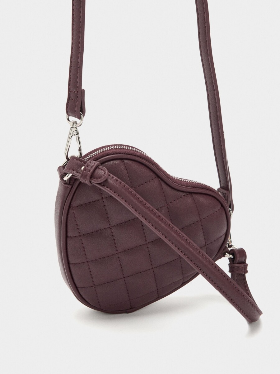 Mini Bolso De Mano Corazón burdeos