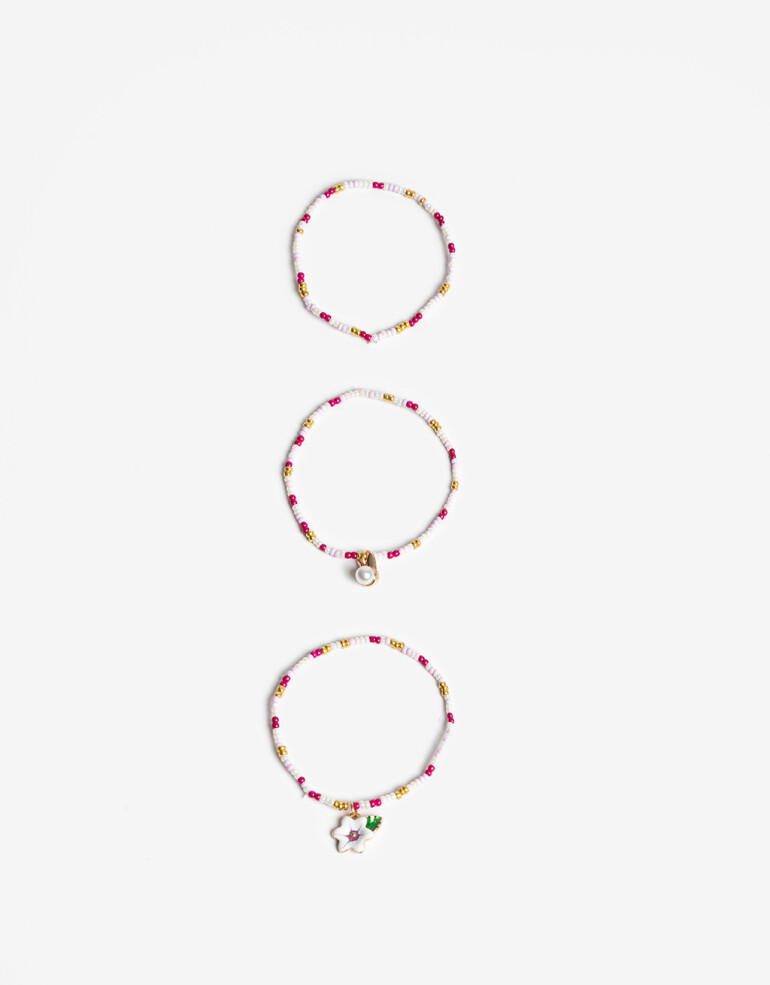 Pulseras Elásticas Sets Color Set De Pulseras Para Niñas - Dorado