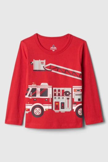 Remera Gráfico Manga Larga Toddler Niño Modern Red