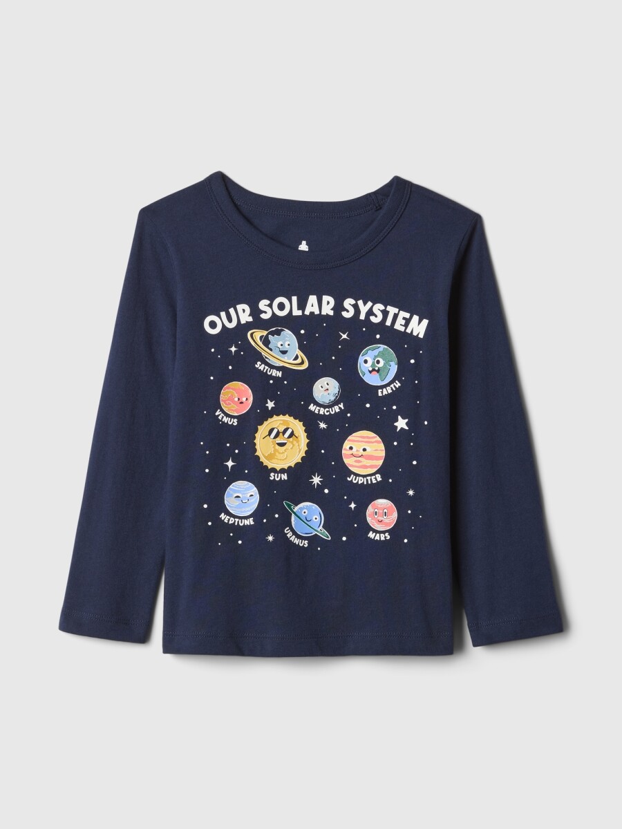 Remera Gráfico Manga Larga Toddler Niño - Tapestry Navy 