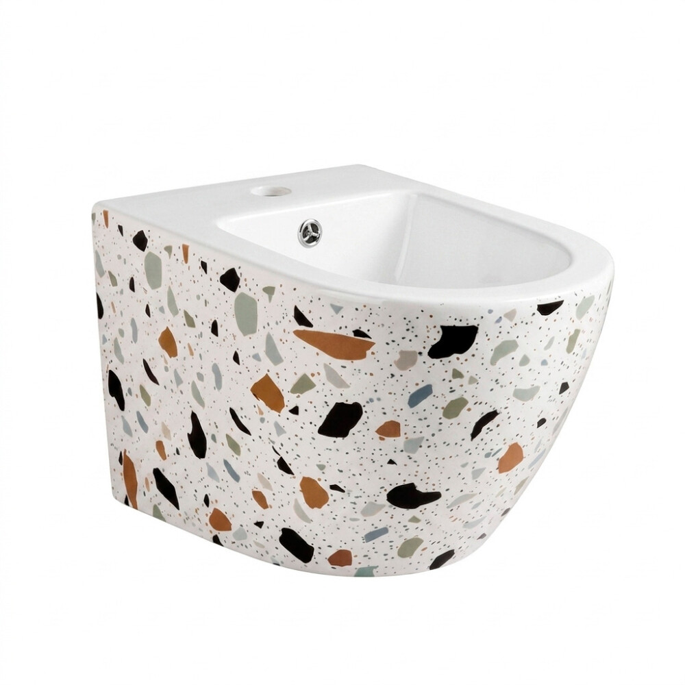 BIDET SUSPENDIDO DECORADO HABITARE ACABADO ENTRE MATE Y ESMALTE Bidet Suspendido Decorado Habitare Acabado Entre Mate Y Esmalte