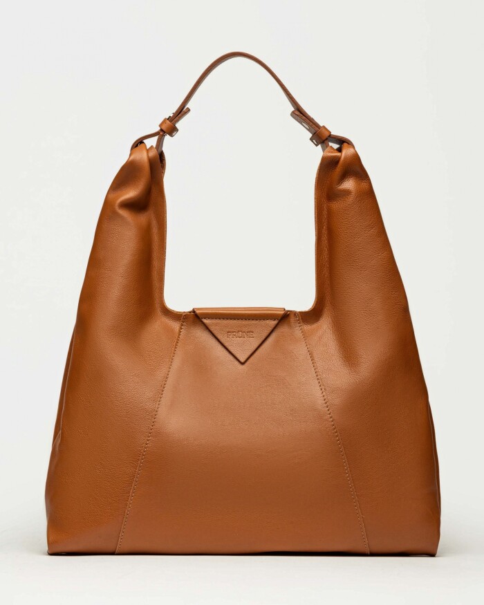 Cartera al hombro The Shopping en cuero graneado Marron