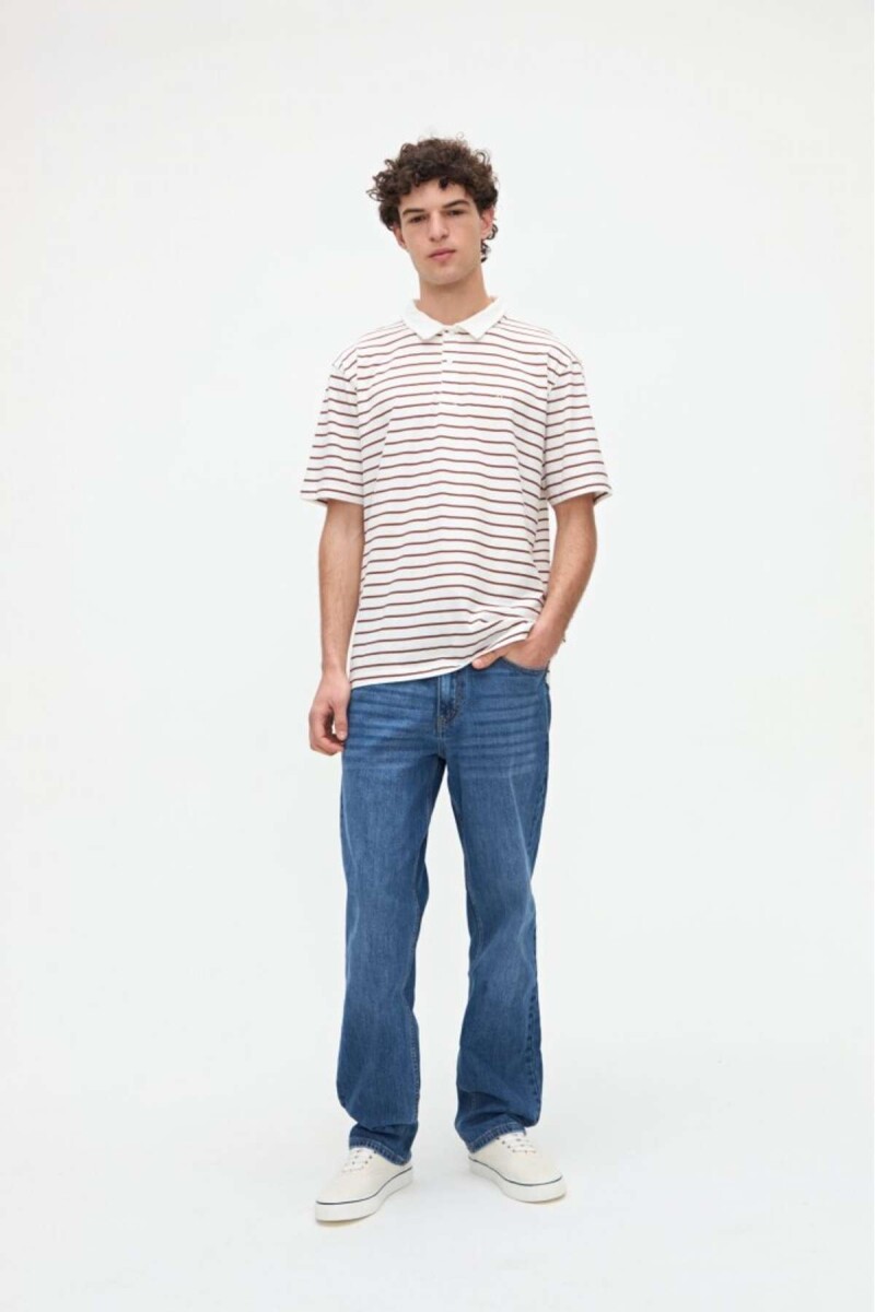 Remera polo Marin - Off white Camel 