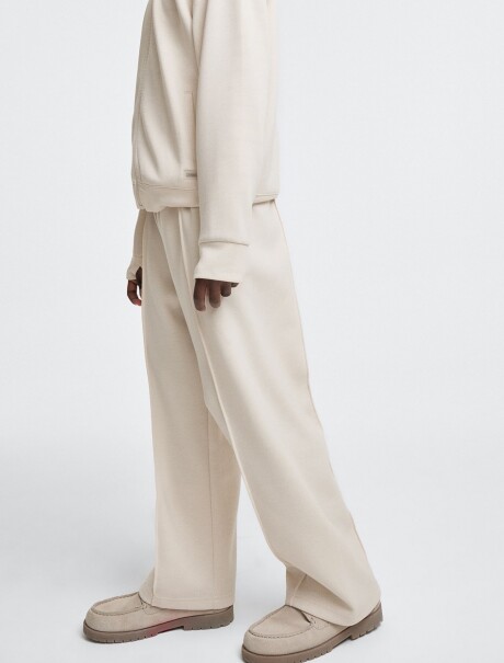 PANTALÓN CON CINTURA ELASTIZADA - AZUL BLANCO