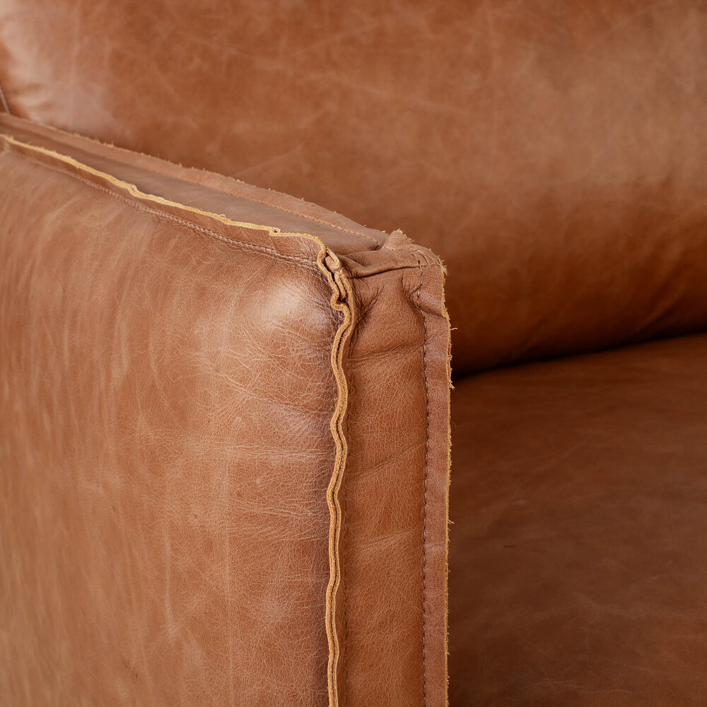 BUTACA 1 CUERPO CUERO-100-NATURAL MARRON ROMEO CAMEL