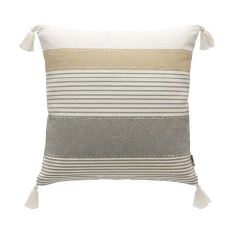 COJIN CUAD GRIS COMB C/BORLAS 40X40CM Unica