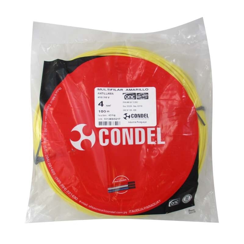 CABLE MULTIFILAR 4,00MM2 AMARILLO CONDEL CABLE MULTIFILAR 4,00MM2 AMARILLO CONDEL