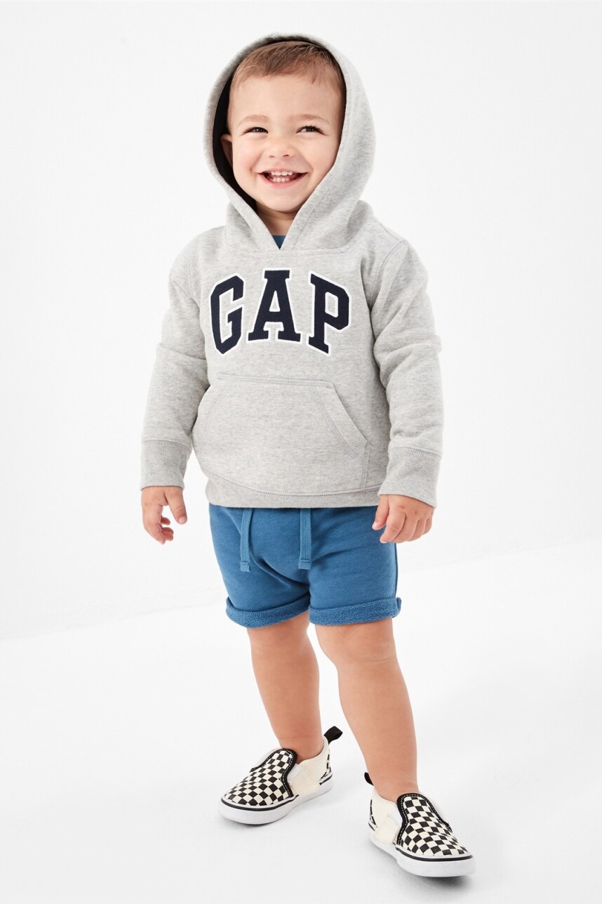 Buzo Canguro Logo Gap Toddler Niño Light Heather Grey B08