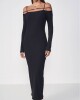 VESTIDO CANELADO Negro
