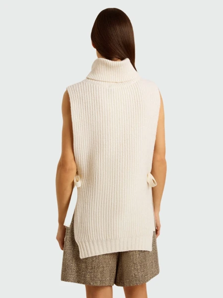 Golden Goose - Chaleco de lana con cuello alto Blanco