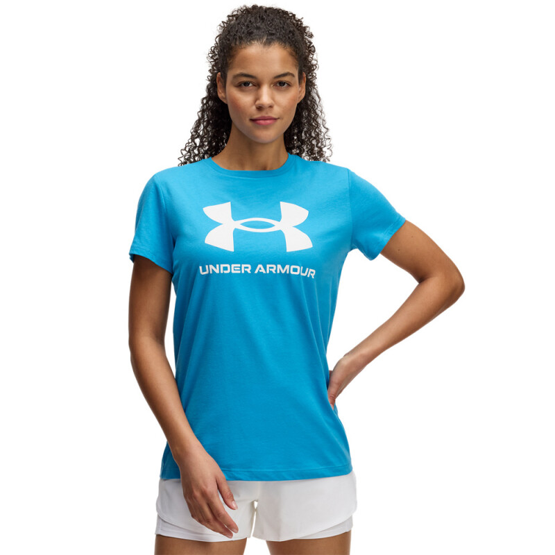 UA W SPORTSTYLE LOGO SS-BLU BLU-452