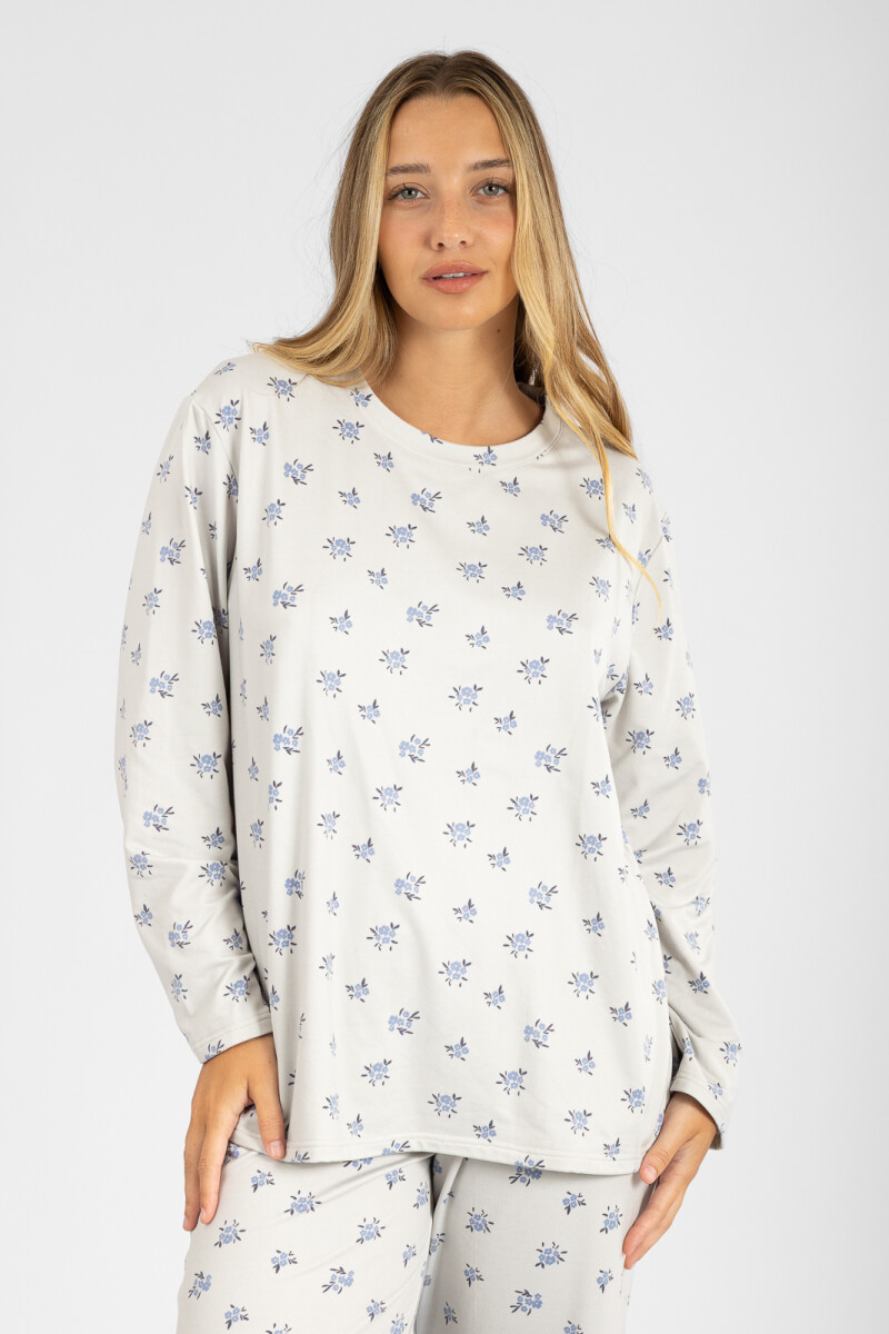 Pijama yummy brush fullprint Gris