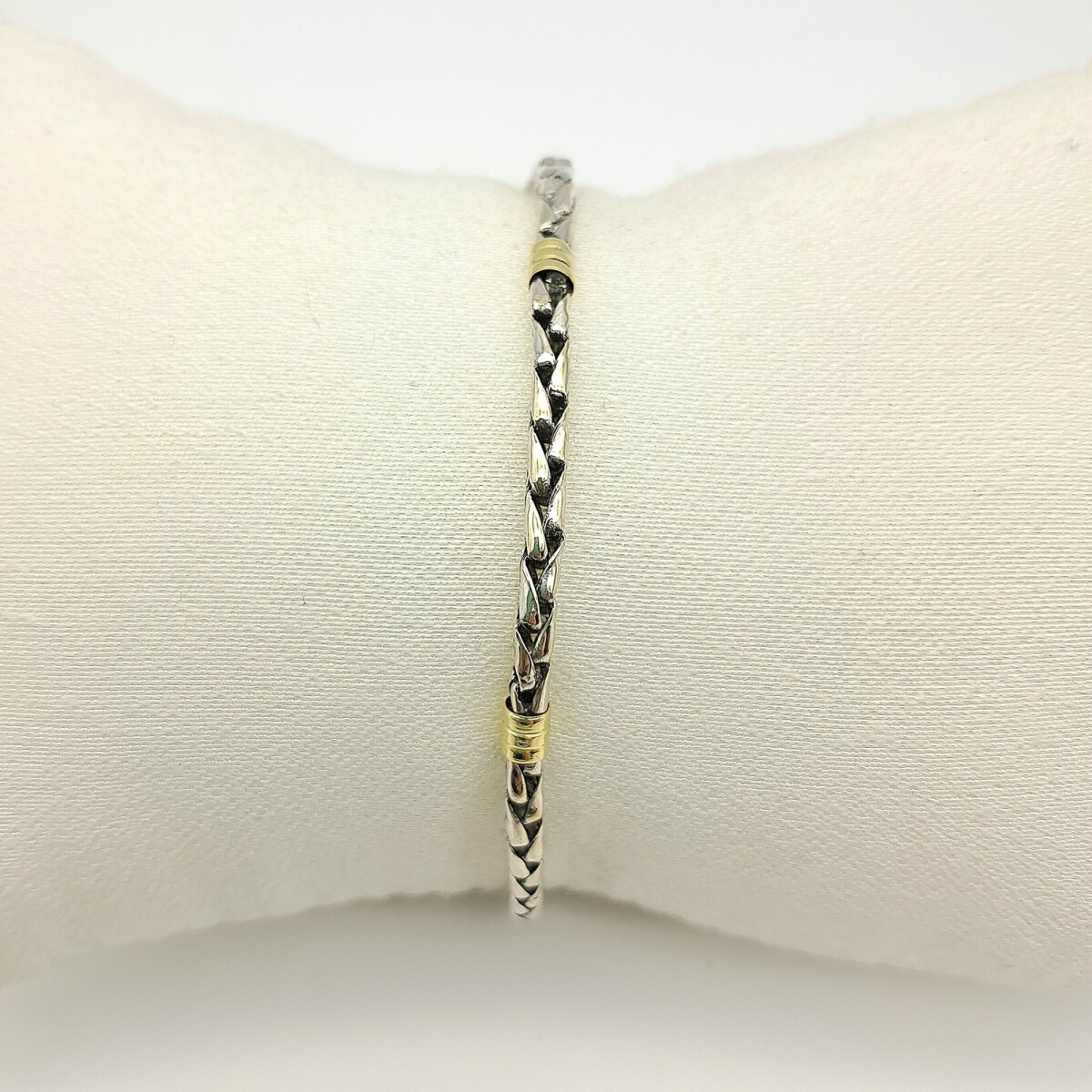 Pulsera de plata 925 y double en oro 18 ktes, ESPIGA. 