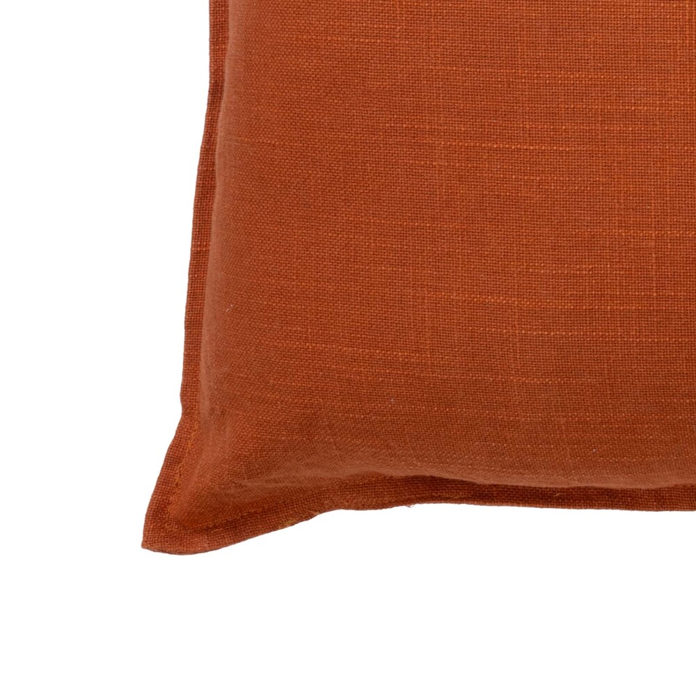 FUNDA ALMOHADÓN ALGODON NARANJA C BORDE TERRACOT