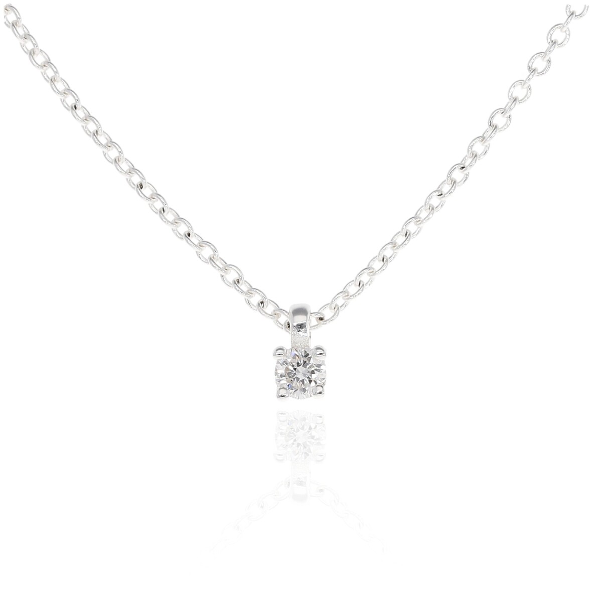 Conjunto de plata 925, PUNTO DE LUZcon diamante de 3 mm. 