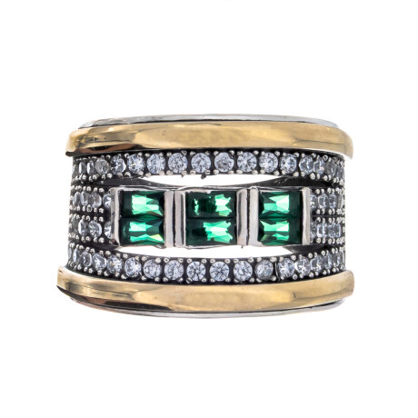 Anillo de plata 925, double con circonias Anillo de plata 925, double con circonias