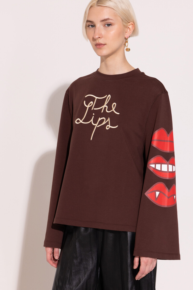 Remera Lips Marron