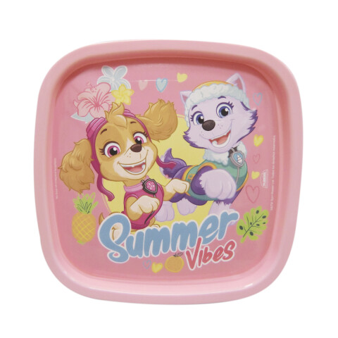 Pote Plástico Paw Patrol con tapa de 580 ml ROSA