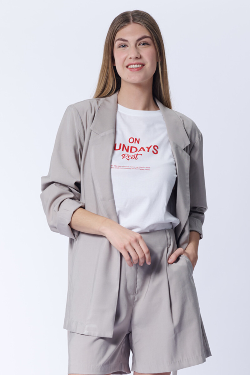 Blazer liviano - Beige Grisaceo 