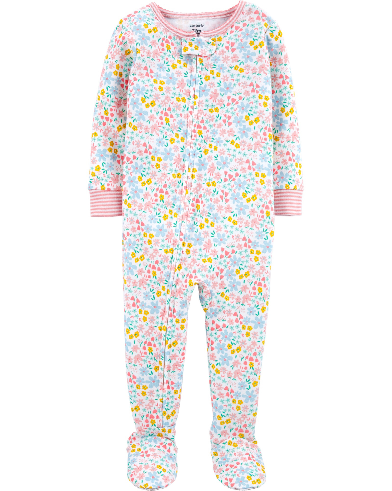Pijama con Pies Floreado Algodón 0