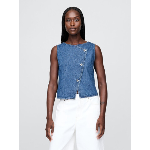 SL ASYM VEST - MED HALWARD MEDIUM WASH