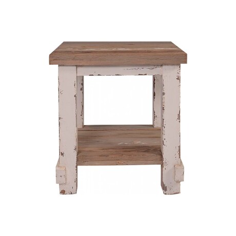 MESA DE LIVING LATERAL - ARRIME PINO NATURAL-BEIGE AM12 NAT/BCO