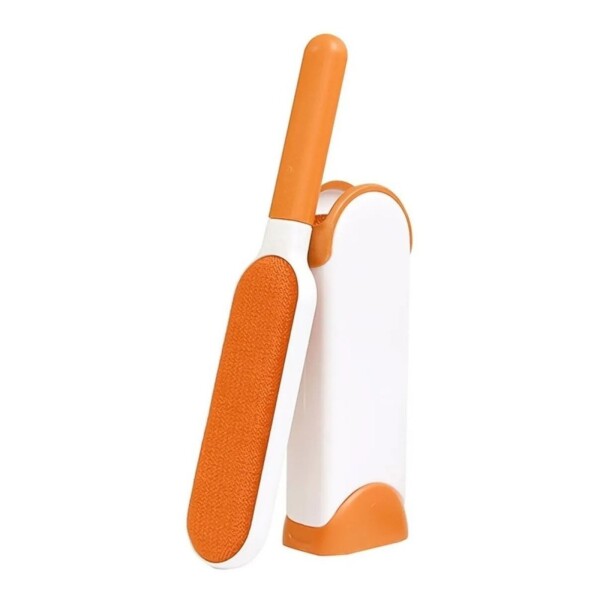 Kit Quita Pelusa Pelo Perro Gato Guante + Cepillo Mascotas Color Variante Naranja