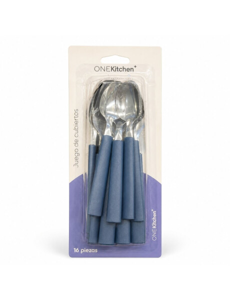 JUEGO DE CUBIERTOS 16PZAS MANGO PLASTICO AZUL JUEGO DE CUBIERTOS 16PZAS MANGO PLASTICO AZUL