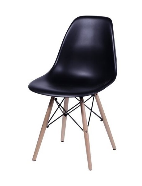 SILLA EAMES COMEDOR CON BASE EN MADERA NEGRA SILLA EAMES COMEDOR CON BASE EN MADERA NEGRA