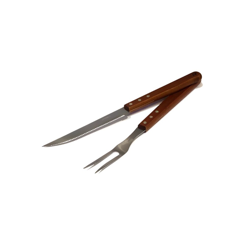 Set asador Cuchillo y Tenedor - Mango de madera Set asador Cuchillo y Tenedor - Mango de madera