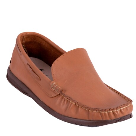 mocasín 100% cuero Camel