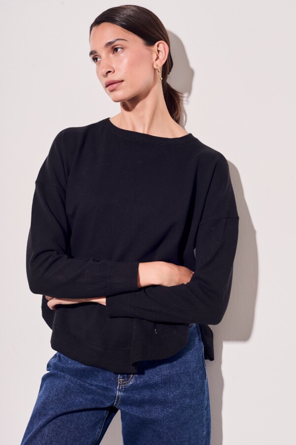 Sweater Algodón Elastano Negro