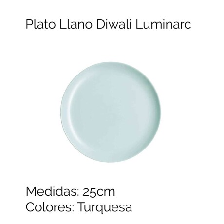 Plato Llano 25 Cm Turquesa P2611 Plato Llano 25 Cm Turquesa P2611