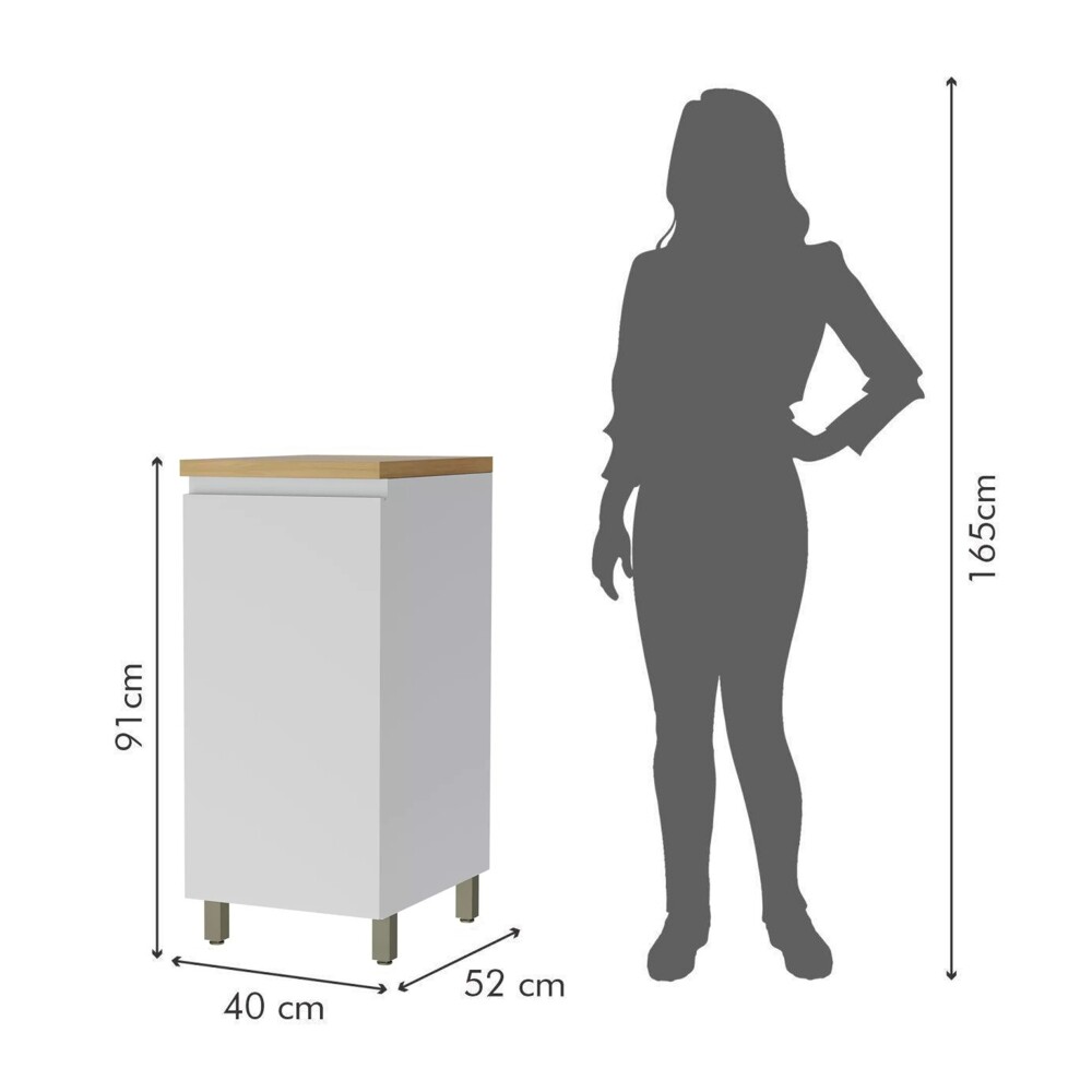 Bajo mesada 40 cm 1 Puerta - Rainha Blanco