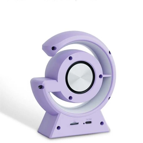Parlante Pequeño Bluetooth Inalámbrico Portable c/ Luces RGB Lila