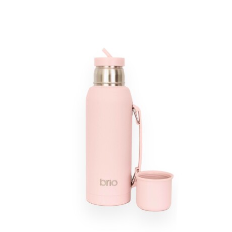 Set De Termo 1 Litro Y Mate Diseño Clásico brio Acero Inox Rosa