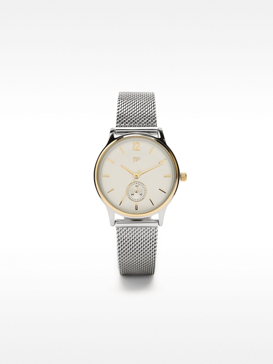 Reloj Pulsera De Malla Metálica De Acero plateado