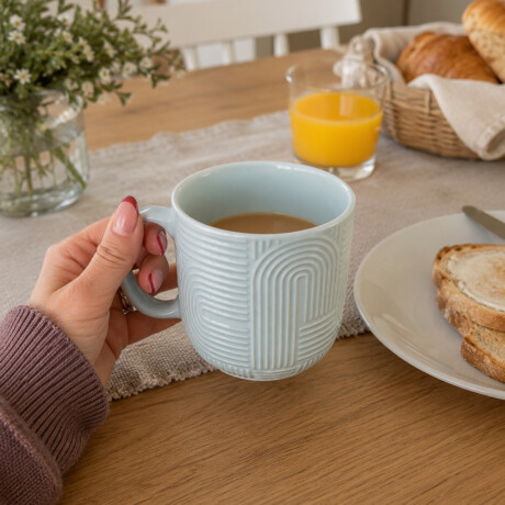 Taza de cerámica textura arcos Celeste