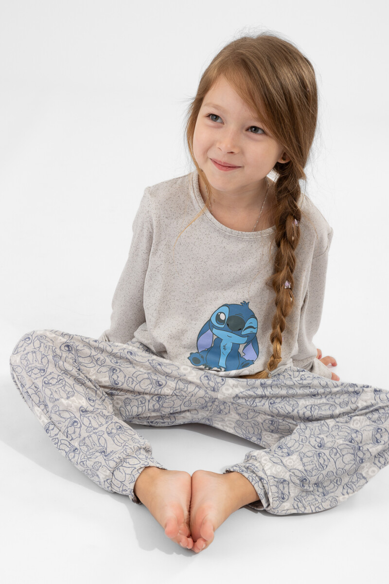 Pijama infantil stitch - Gris melange 