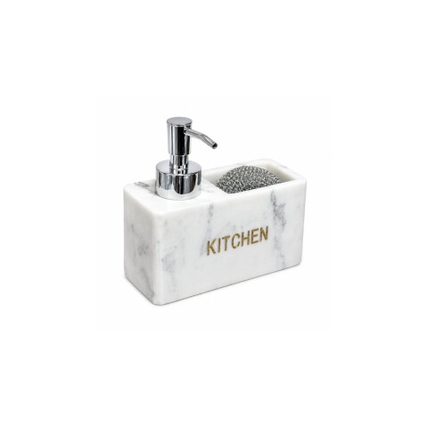 Dispensador de jabón cocina mármol con esponja Dispensador De Jabón Cocina Mármol Con Esponja