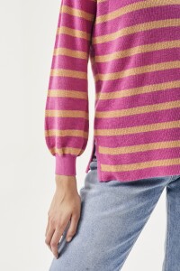 Sweater Rayado Fucsia