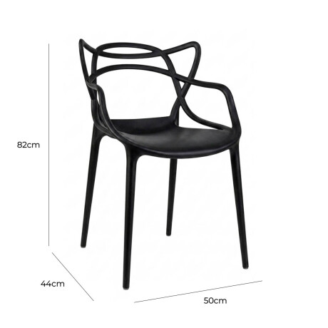 Silla Diseño Comedor Living Poliprop UV 150kg Karmen Negro