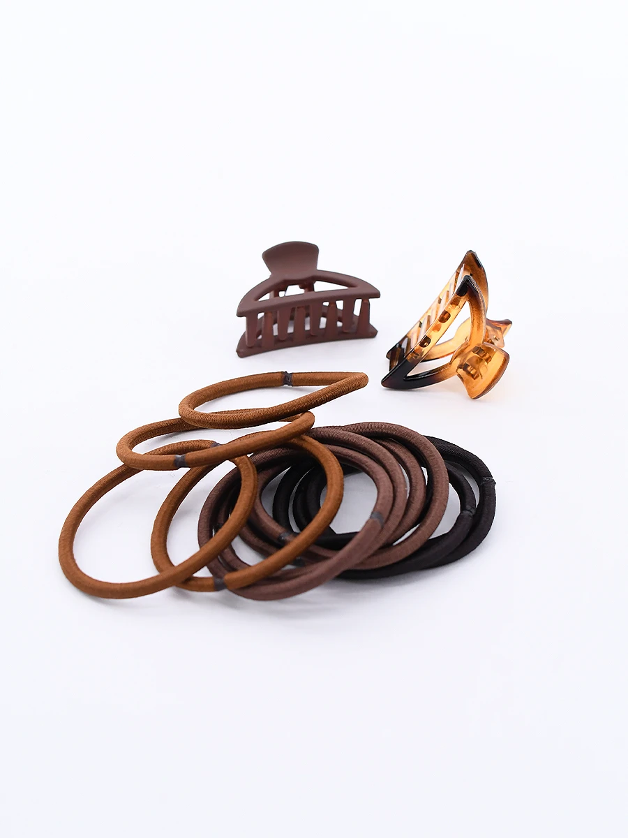 COLEROS Y PINZA PACK X 14 - MARRON 